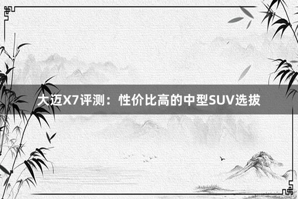 大迈X7评测：性价比高的中型SUV选拔